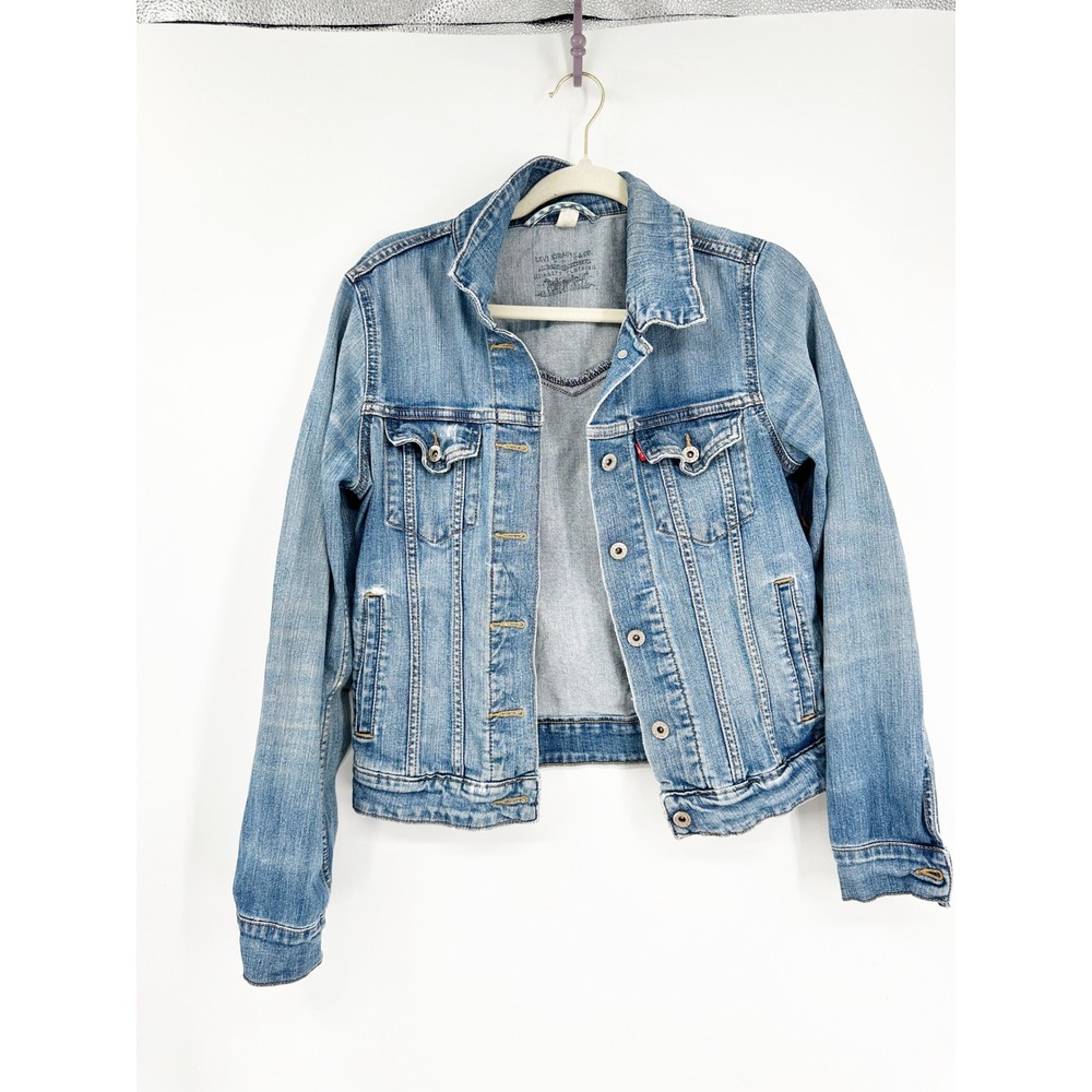 Levi's Trucker Jacket Womens Size M Blue Denim Classic Casual Jean Coat